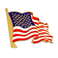 Stock American Flag Die Struck Lapel Pins 